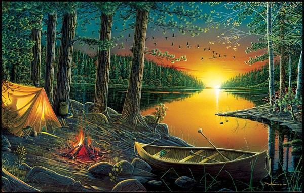 SunsOut (51844) - Ervin Molnar: "Evening by the Lake" - 550 piezas