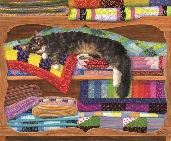SunsOut (31649) - Linda Elliott: "Quilt Cupboard" - 1000 piezas