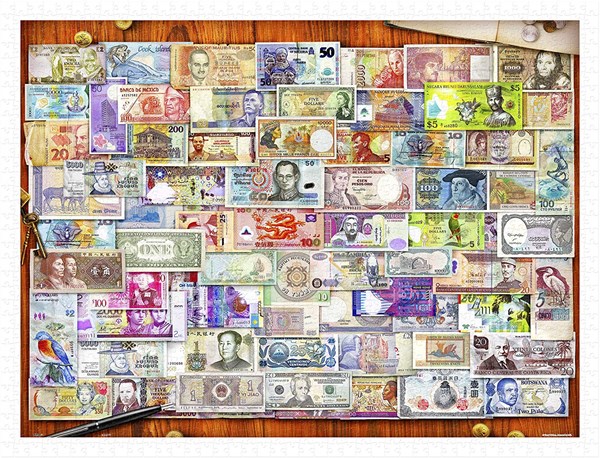 Pintoo (h2086) - Garry Walton: "Currency of the World" - 1200 piezas