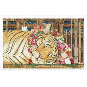Pintoo (h2146) - Cotton Lion: "Goodnight Tiger" - 1000 piezas