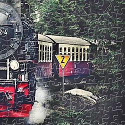 Pintoo (h2159) - "The Steam Train, Switzerland" - 600 piezas