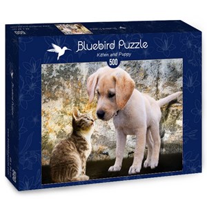 Bluebird Puzzle (70004) - "Kitten and Puppy" - 500 piezas