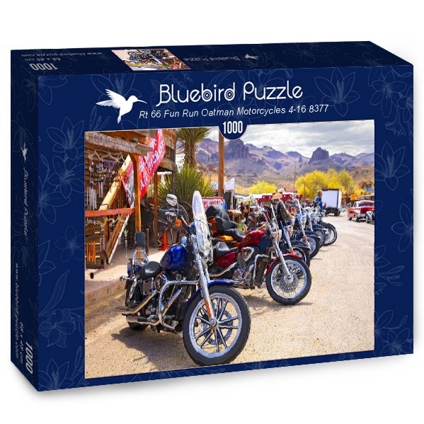 Bluebird Puzzle (70067) - "Rt 66 Fun Run Oatman Motorcycles 4-16 8377" - 1000 piezas