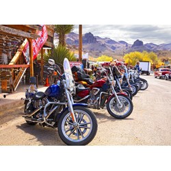 Bluebird Puzzle (70067) - "Rt 66 Fun Run Oatman Motorcycles 4-16 8377" - 1000 piezas