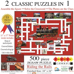 SunsOut (10162) - Irv Brechner: "Puzzle Combo, Riding the Rails" - 500 piezas