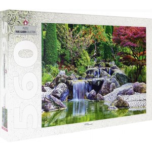 Step Puzzle (78103) - "Waterfall At Japanese Garden, Bonn, Germany" - 560 piezas