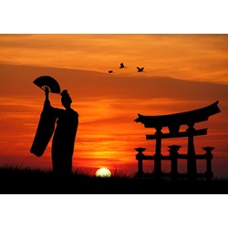 Grafika (00653) - "Geisha at Sunset" - 1000 piezas