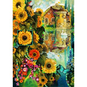 Bluebird Puzzle (70205) - David Galchutt: "A Lively View in Kent" - 1000 piezas