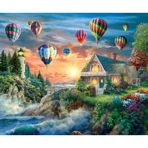 SunsOut (19285) - Nicky Boehme: "Balloons Over Sunset" - 1000 piezas
