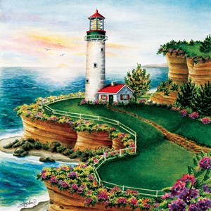 SunsOut (45622) - "Lighthouse Sunset" - 500 piezas