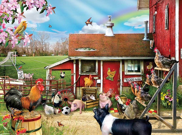 SunsOut (35068) - Lori Schory: "Barnyard Soccer" - 300 piezas