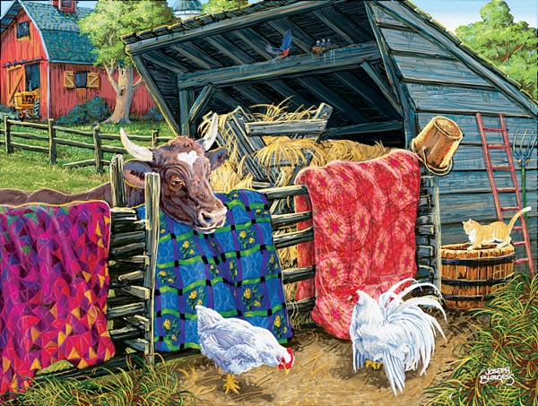 SunsOut (38946) - Joseph Burgess: "Quilt Cow" - 300 piezas
