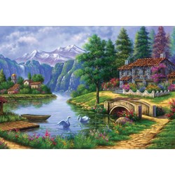 Art Puzzle (5371) - "Lake Village" - 1500 piezas