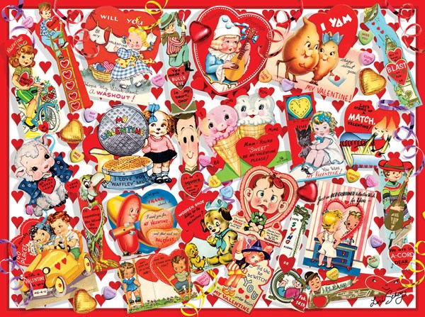 SunsOut (35147) - Lori Schory: "Valentine Card Collage" - 300 piezas