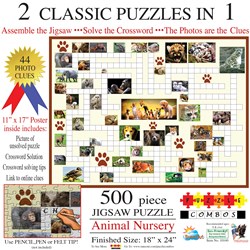SunsOut (10160) - Irv Brechner: "Puzzle Combo, Animal Nursery" - 500 piezas