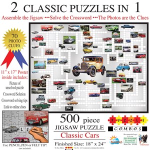 SunsOut (10166) - Irv Brechner: "Puzzle Combo, Classic Cars" - 500 piezas