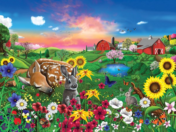SunsOut (60940) - Gerald Newton: "Peaceful Pastures" - 300 piezas