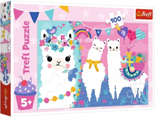 Trefl (16363) - "Happy Llamas" - 100 piezas