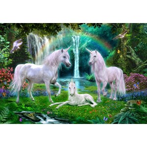 Bluebird Puzzle (70386) - Jan Patrik Krasny: "Rainbow Unicorn Family" - 260 piezas