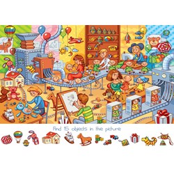 Bluebird Puzzle (70350) - Lyudmyla Kharlamova: "Search and Find, The Toy Factory" - 150 piezas