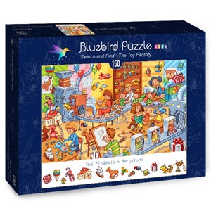 Bluebird Puzzle (70350) - Lyudmyla Kharlamova: "Search and Find, The Toy Factory" - 150 piezas