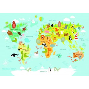 Bluebird Puzzle (70357) - Olga Utchenko: "World Map for Kids" - 150 piezas