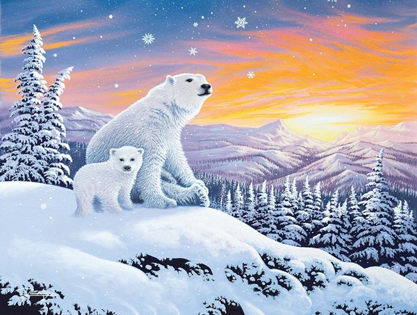 SunsOut (70266) - "The Snow Bears" - 300 piezas