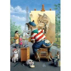 Art Puzzle (5087) - "Painter Cat" - 500 piezas