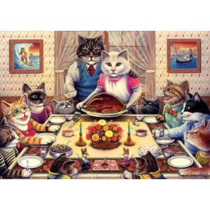 Art Puzzle (5025) - Don Roth: "Cat Family" - 260 piezas