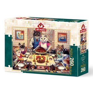 Art Puzzle (5025) - Don Roth: "Cat Family" - 260 piezas