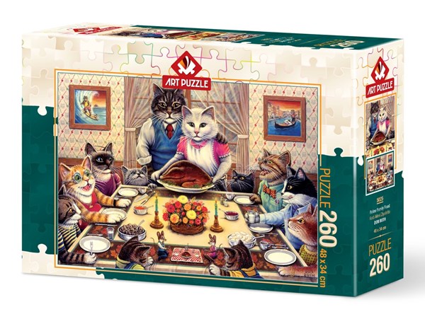 Art Puzzle (5025) - Don Roth: "Cat Family" - 260 piezas