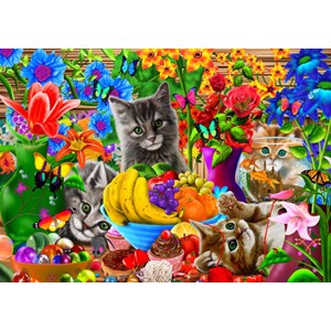 Bluebird Puzzle (70393) - Gerald Newton: "Kitten Fun" - 100 piezas