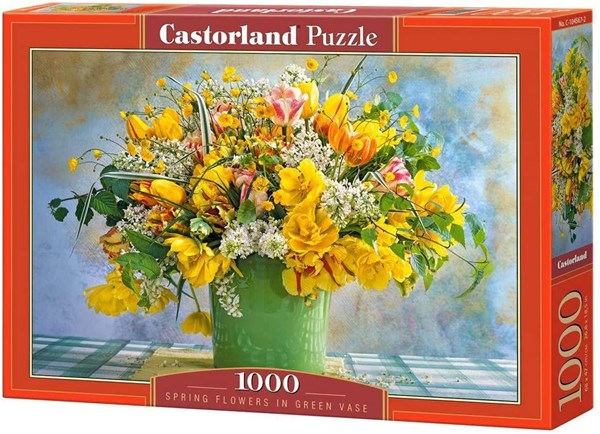 Castorland (C-104567) - "Spring Flowers in Green Vase" - 1000 piezas