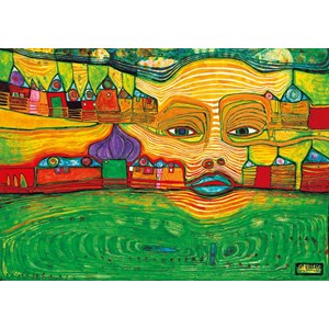 Bluebird Puzzle (60063) - Friedensreich Hundertwasser: "Irinaland over the Balkans, 1969" - 1000 piezas