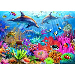 Bluebird Puzzle (70169) - Adrian Chesterman: "Dolphin Coral Reef" - 1000 piezas
