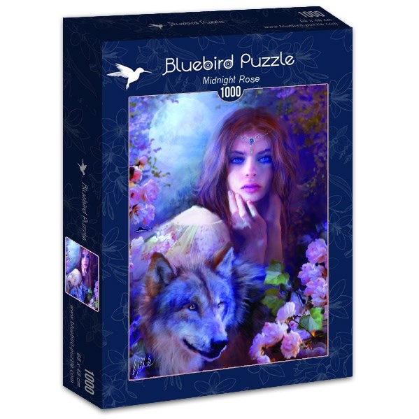 Bluebird Puzzle (70172) - Bente Schlick: "Midnight Rose" - 1000 piezas