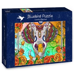 Bluebird Puzzle (70002) - "Colorful Elephant" - 2000 piezas