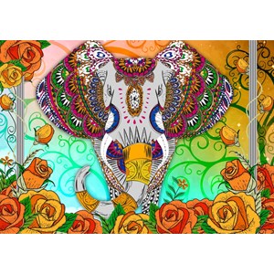 Bluebird Puzzle (70002) - "Colorful Elephant" - 2000 piezas