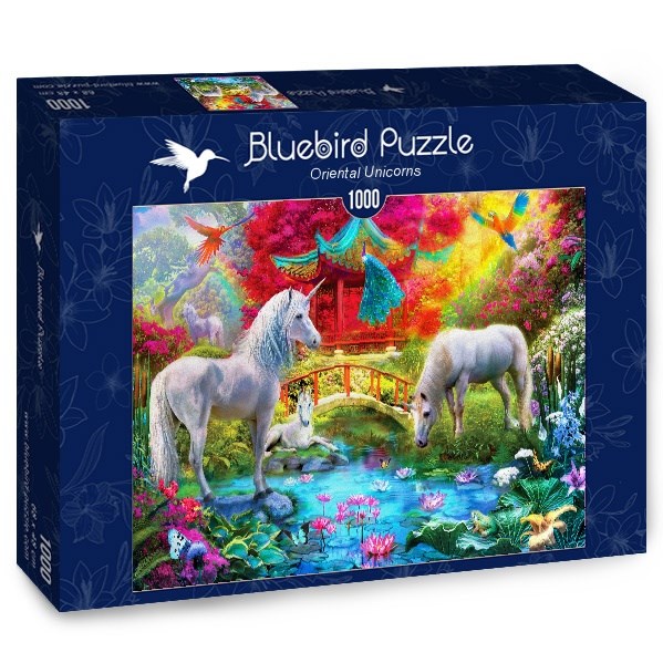 Bluebird Puzzle (70148) - Jan Patrik Krasny: "Oriental Unicorns" - 1000 piezas