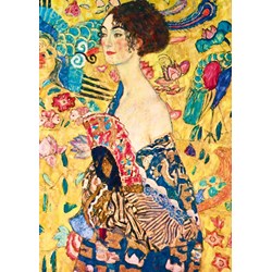 Bluebird Puzzle (60095) - Gustav Klimt: "Lady with Fan, 1918" - 1000 piezas