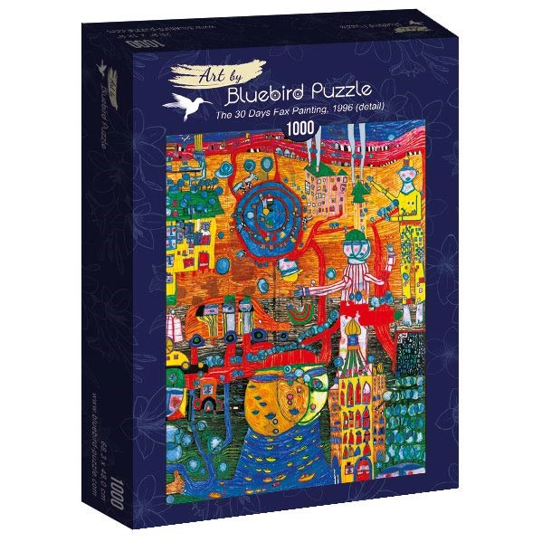 Bluebird Puzzle (60064) - Friedensreich Hundertwasser: "The 30 Days Fax Painting, 1996" - 1000 piezas