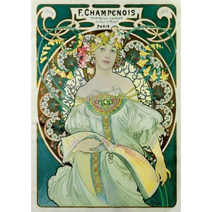 Bluebird Puzzle (60033) - Alphonse Mucha: "Daydream, 1897" - 1000 piezas