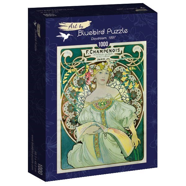 Bluebird Puzzle (60033) - Alphonse Mucha: "Daydream, 1897" - 1000 piezas