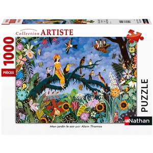Nathan (87633) - Alain Thomas: "Mon Jardin Le Soir" - 1000 piezas