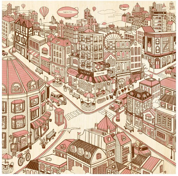 Pintoo (h1788) - "Happiness Town" - 1600 piezas