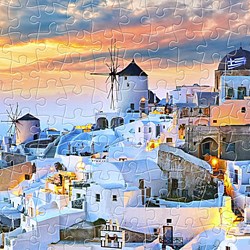 Pintoo (h2073) - "Beautiful Sunset of Greece" - 1200 piezas