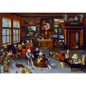 Bluebird Puzzle (art-by--60077) - Hieronymus Francken Iicirca: "The Archdukes Albert and Isabella Visiting a Collector's Cabinet, 1623" - 1000 piezas