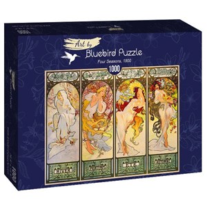 Bluebird Puzzle (60056) - Alphonse Mucha: "Four Seasons, 1900" - 1000 piezas
