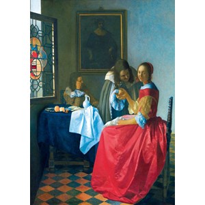 Bluebird Puzzle (60067) - Johannes Vermeer: "The Girl with the Wine Glass, 1659" - 1000 piezas