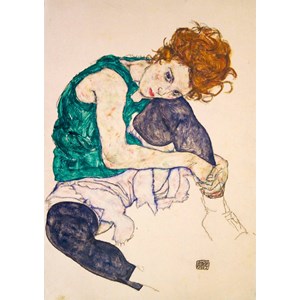 Bluebird Puzzle (60092) - Egon Schiele: "Seated Woman with Legs Drawn Up, 1917" - 1000 piezas
